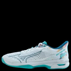 Mizuno Wave Exceed Tour 5 Ac White/turquoise/moroccan Blue Blå