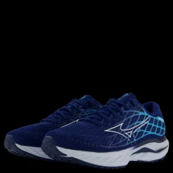 Clearance Mizuno Wave Inspire 20 Estate Blue/white/river Blue Blå
