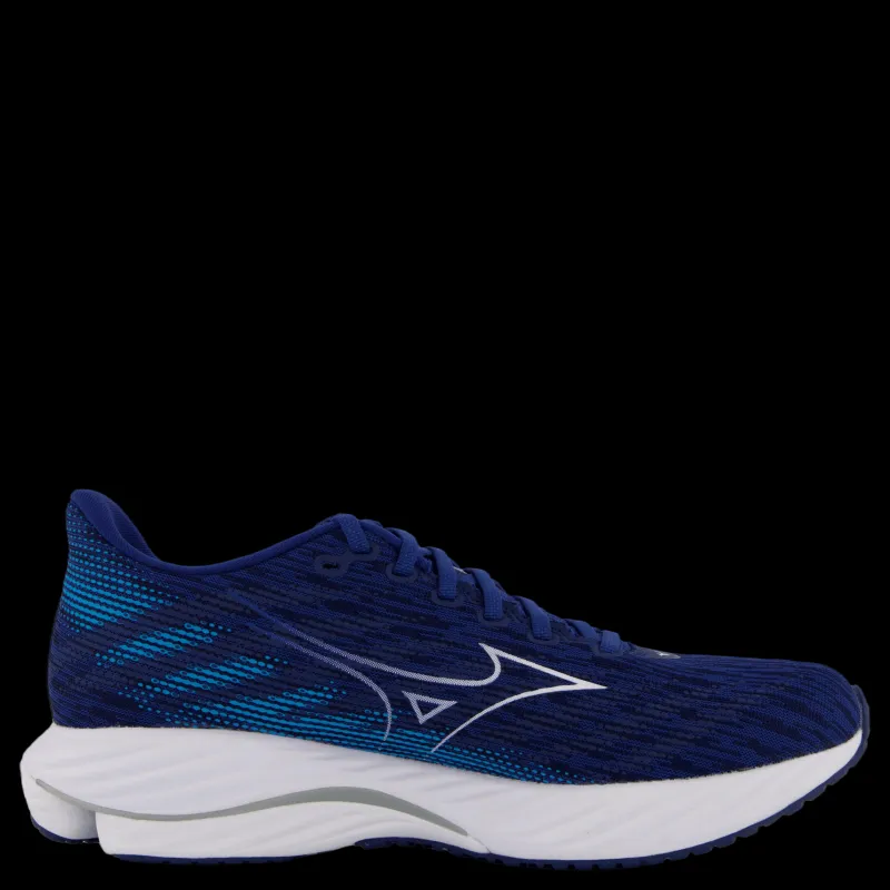 Best Mizuno Wave Rider 28 Estate Blue/white/river Blue Blå