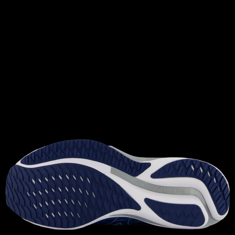 Best Mizuno Wave Rider 28 Estate Blue/white/river Blue Blå
