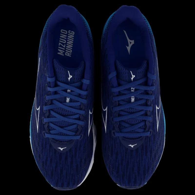 Best Mizuno Wave Rider 28 Estate Blue/white/river Blue Blå