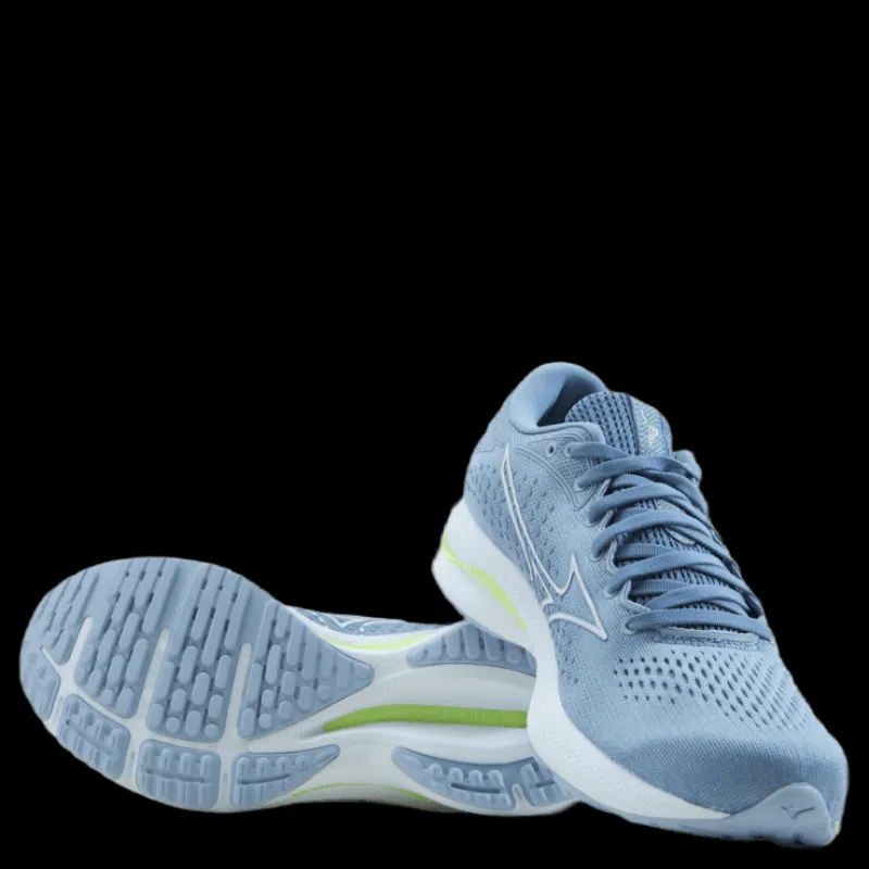 Mizuno Wave Rider 25 W Heather/white/neo Lime Blå New