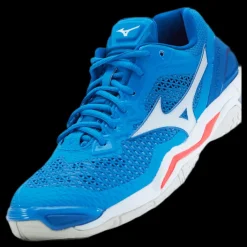 Outlet Mizuno Wave Stealth V French Blue / White / Ignition Blå