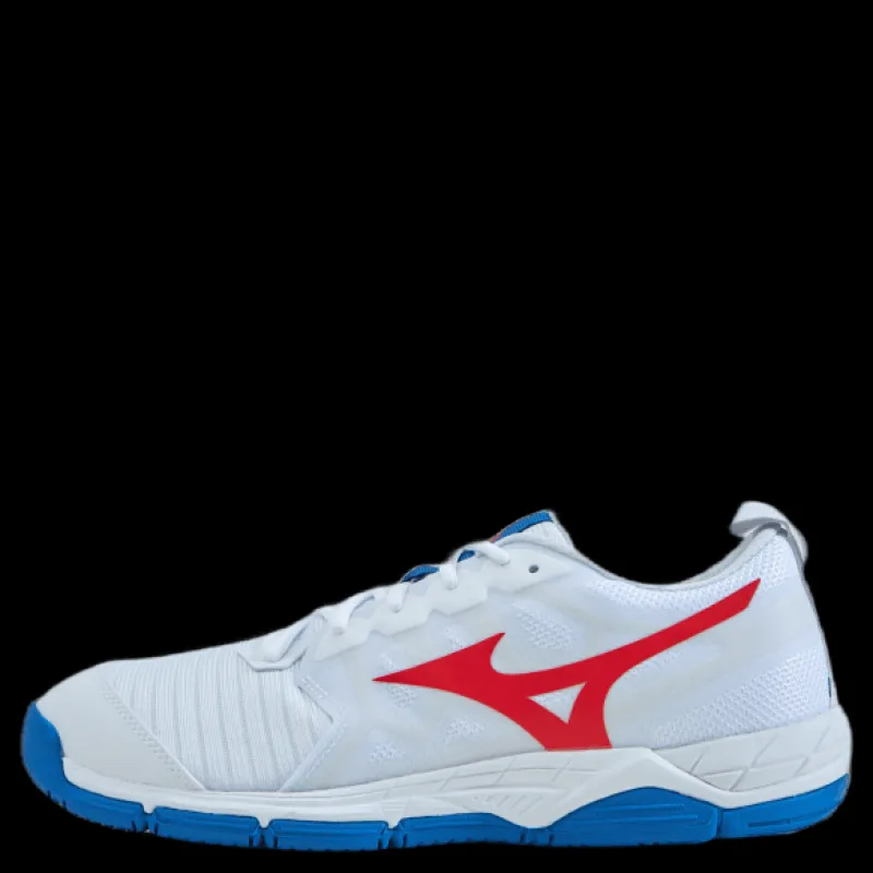 Mizuno Wave Supersonic 2 White / Ignition Red / French Vit Clearance