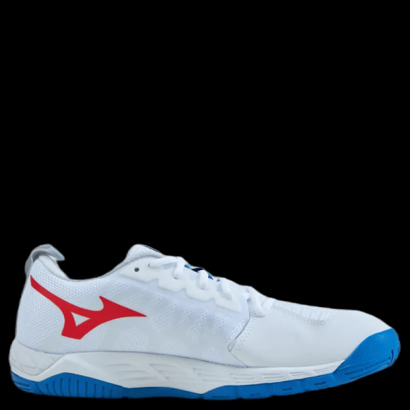 Mizuno Wave Supersonic 2 White / Ignition Red / French Vit Clearance