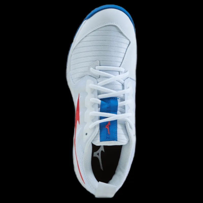 Mizuno Wave Supersonic 2 White / Ignition Red / French Vit Clearance