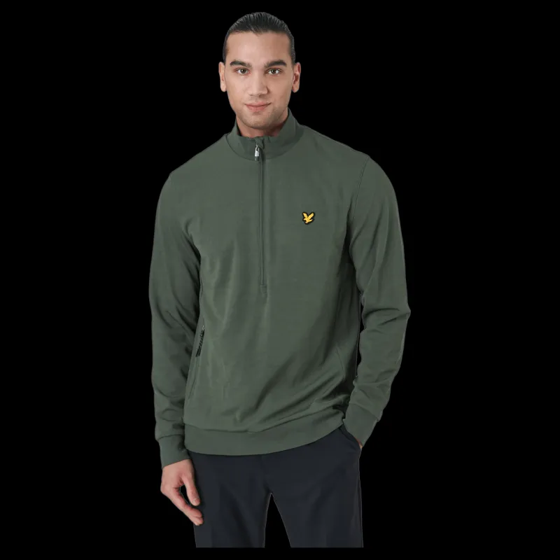 Lyle & Scott Windshield 1/2 Zip Midlayer X65 Cactus Green Grön