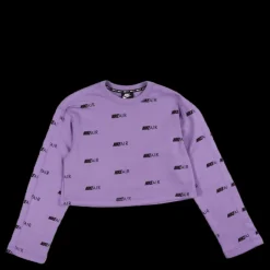Sale Nike Wmns Printed Fleece Crewneck Pink Lila