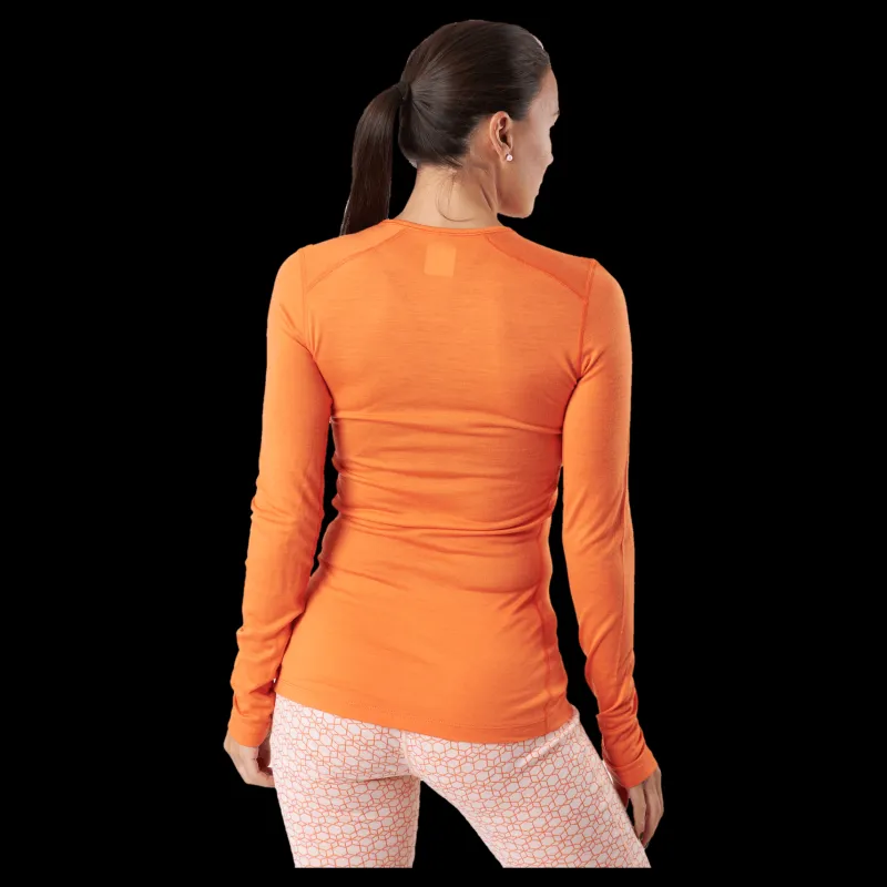 Icebreaker Women 200 Oasis Ls Crewe Flash Orange Discount