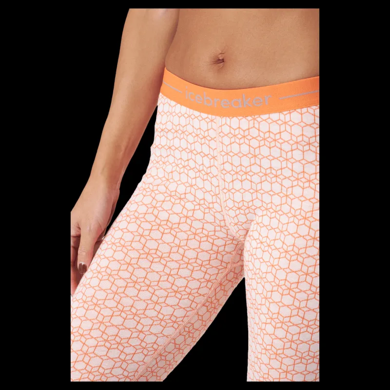 Icebreaker Women 250 Vertex Leggings Alpi Snow/flash/j Rosa New
