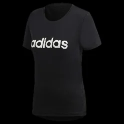 adidas Women D2M Logo T-Shirt Black / Grey Six Svart Clearance