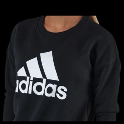 Hot adidas Womens Badge Of Sport Crew Sweatshirt Black Svart