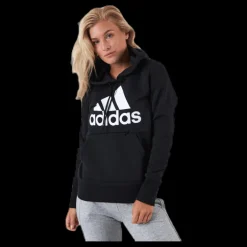 Outlet adidas Womens Badge Of Sport Overhead Fleece Hoodie Black Svart