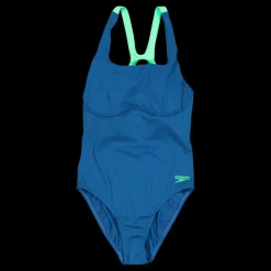 Best Speedo Womens Flex Band Swimsuit With Blue/green Blå