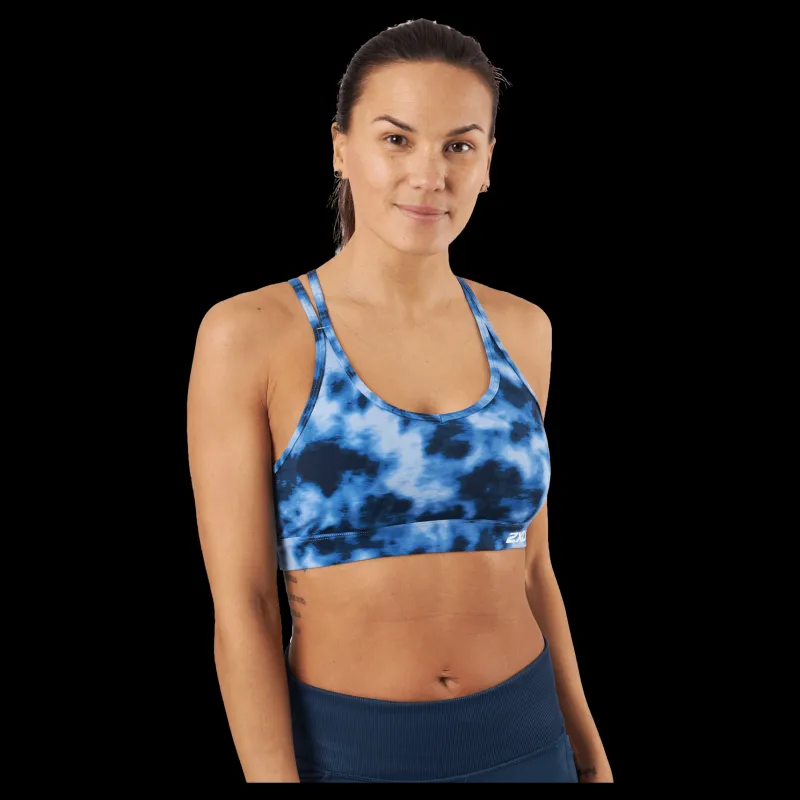 Clearance 2XU Women's Form Strappy Crop Top Blue Blå