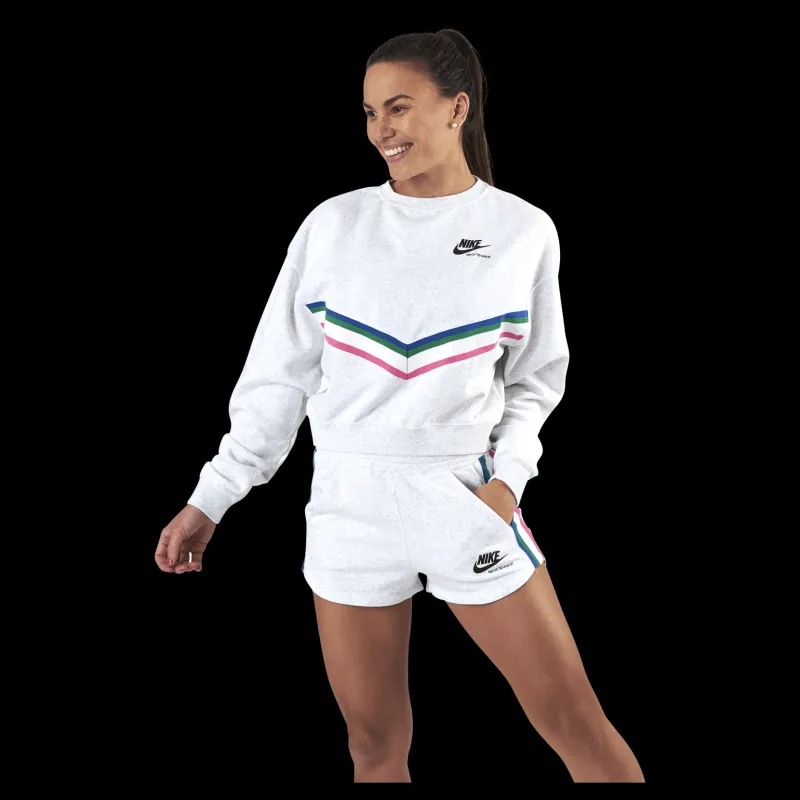Best Nike Womens Nsw Heritage Crew Birch Heather/Black Vit