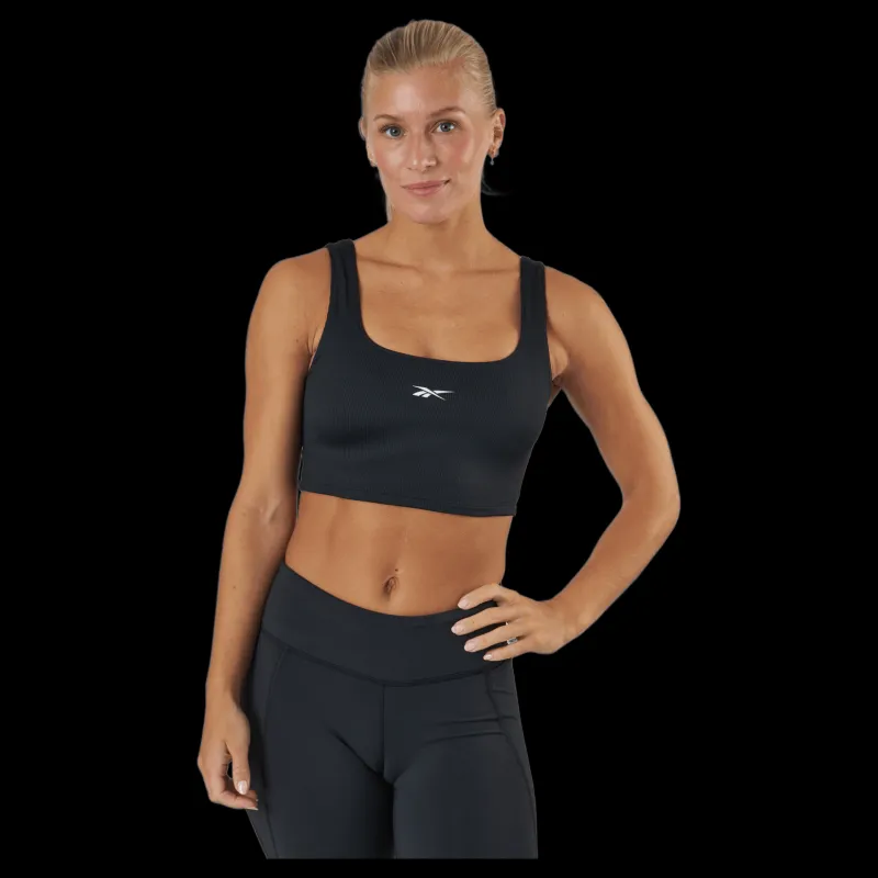 Discount Reebok Wor Rib Bralette Black Svart