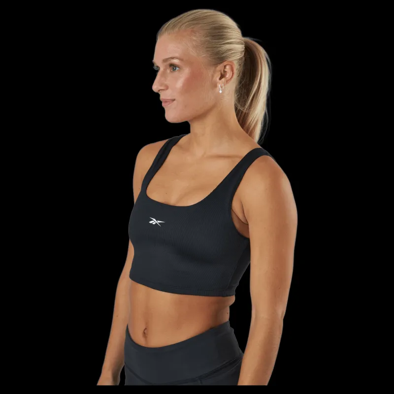 Discount Reebok Wor Rib Bralette Black Svart