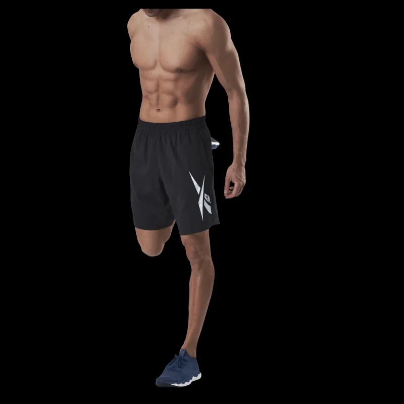 Sale Reebok Wor Woven Graphic Short Black Svart