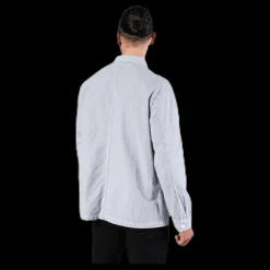 Dedicated Worker Jacket Sala Thin Stripes Blue Blå New