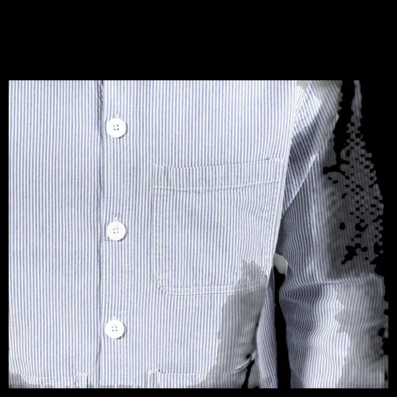 Dedicated Worker Jacket Sala Thin Stripes Blue Blå New