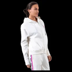 Clearance Svea Woven Logo Tape Zip Hood White Vit