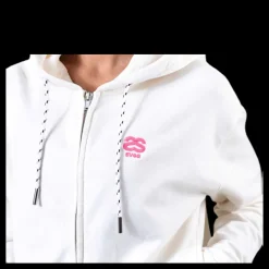 Clearance Svea Woven Logo Tape Zip Hood White Vit