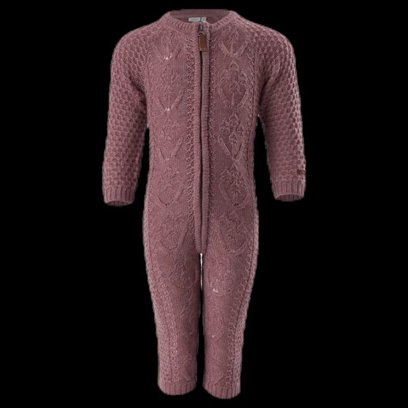 Outlet Name It Wrilla Wool Ls Knit Suit Red Röd
