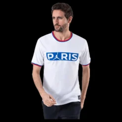 Jordan X Psg Wordmark Tee White/Hyper Cobalt Vit Discount