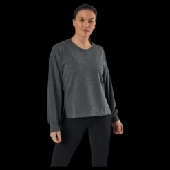 Hot Nike Yoga French Terry Fleece LS Black/Grey Grå