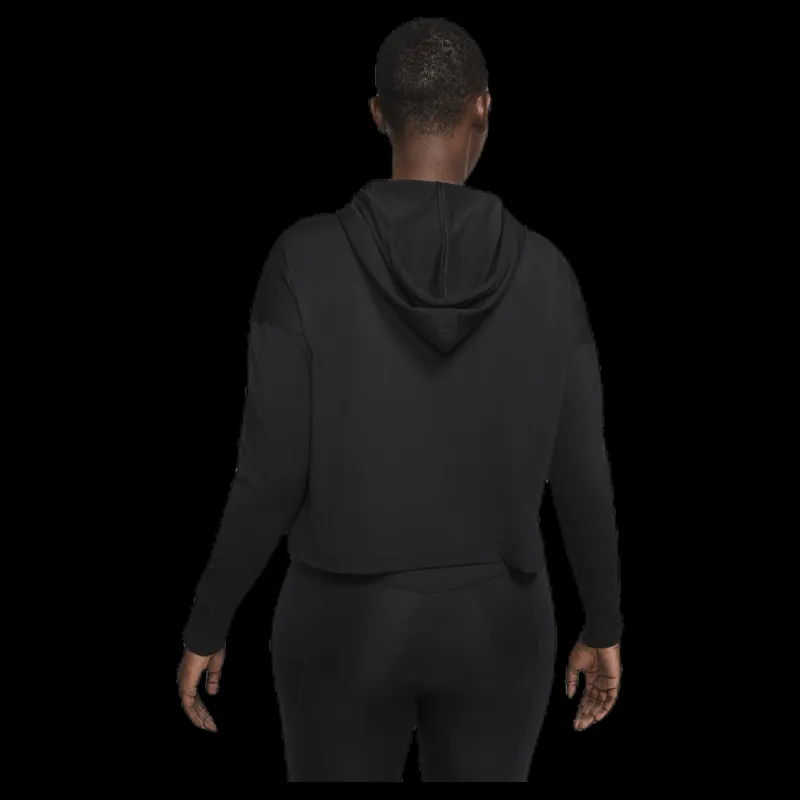 Hot Nike Yoga Jersey Crop Hoodie Black Svart