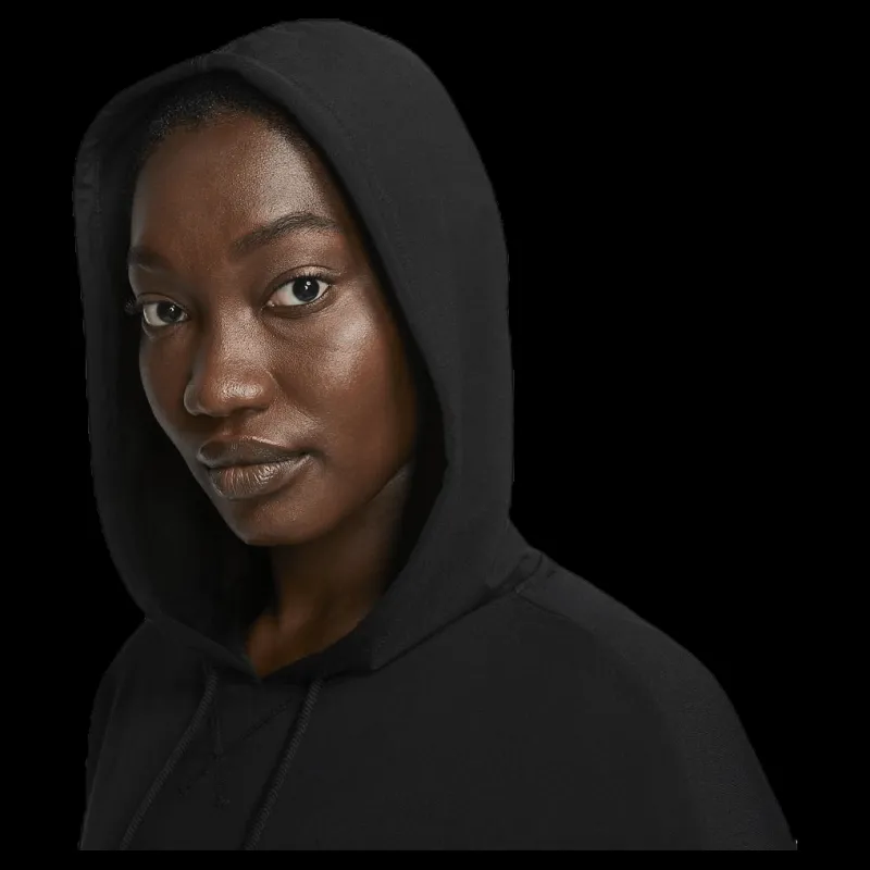 Hot Nike Yoga Jersey Crop Hoodie Black Svart