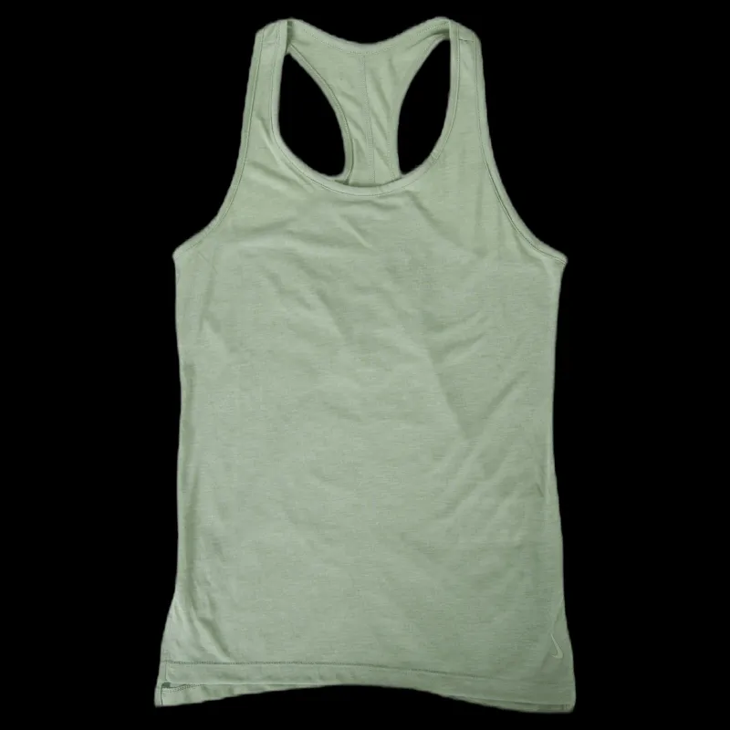 Nike Yoga Layer Tank White/Yellow Grön New