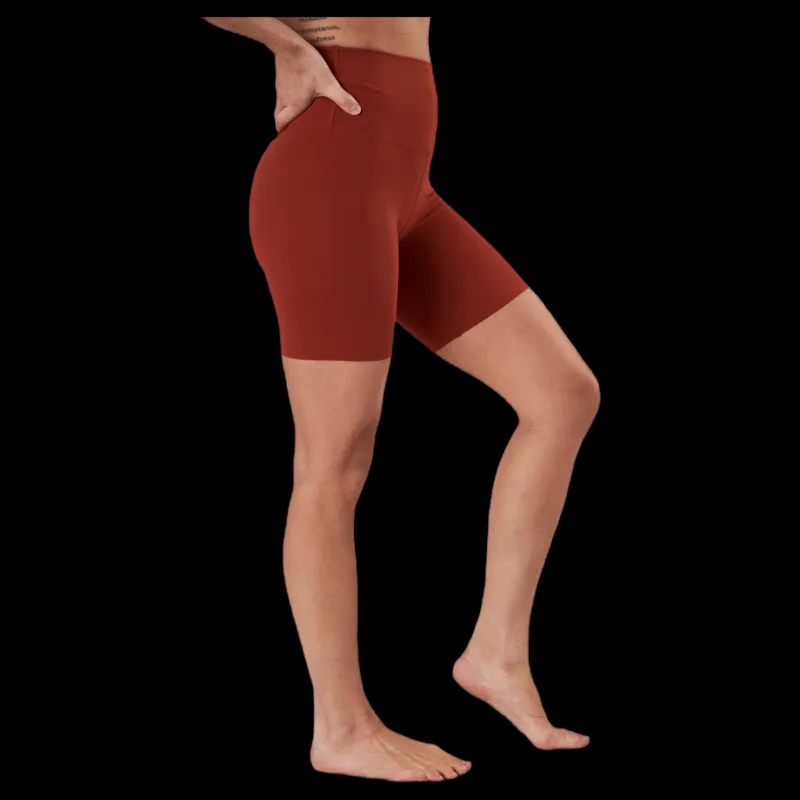 New Nike Yoga Luxe 7" Shorts Orange Röd