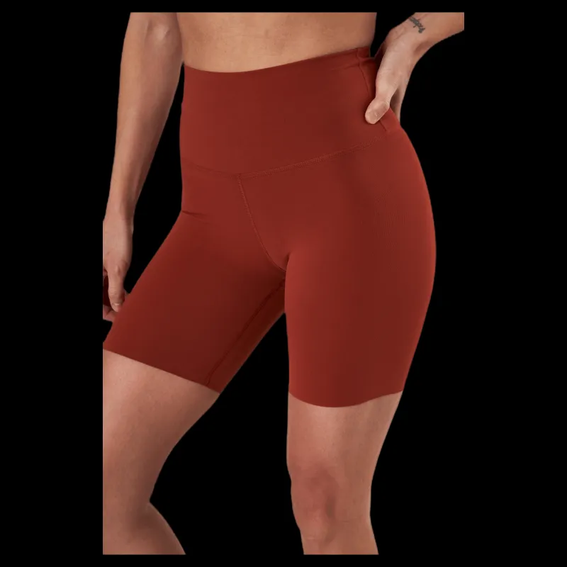 New Nike Yoga Luxe 7" Shorts Orange Röd