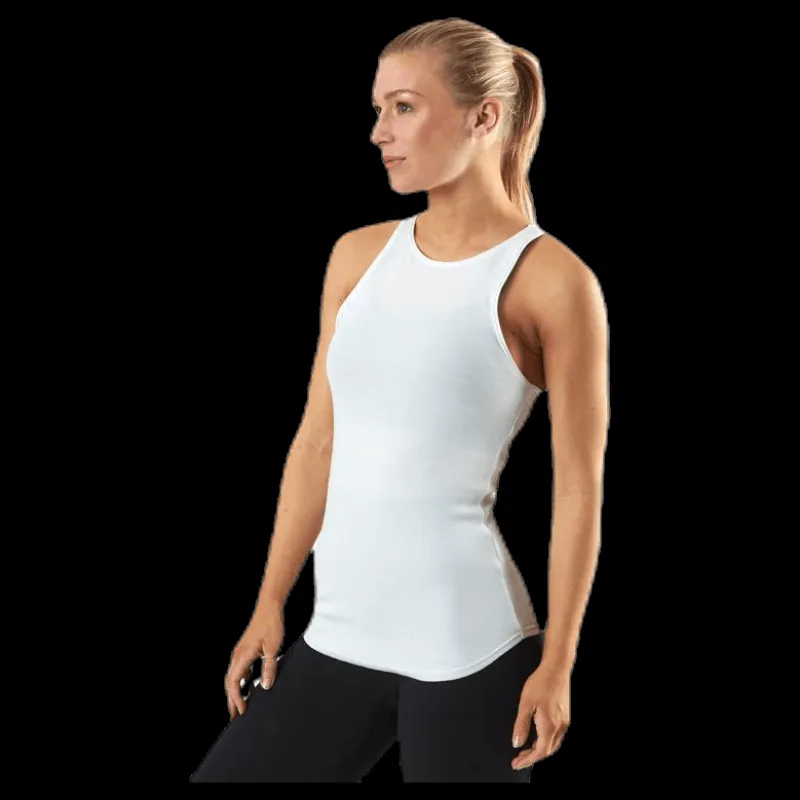 Nike Yoga Luxe Rib Tank White Vit Outlet