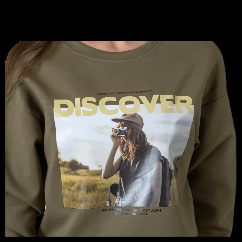 Clearance Only Ziggy L/S O-Neck Box Swt Green Grön