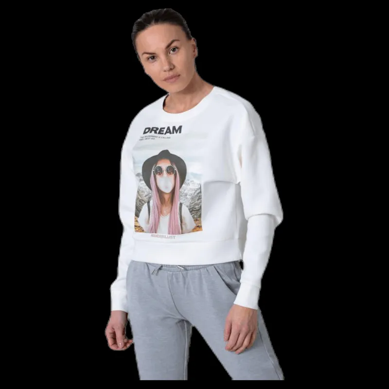 New Only Ziggy L/S O-Neck Box Swt White Vit