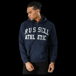 Russell Athletic Zip Through Tackle Twill Hoody Blue Blå New